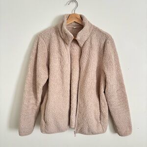 Uniqlo Women's Fluffy Yarn Fleece Full-Zip Jacket size L